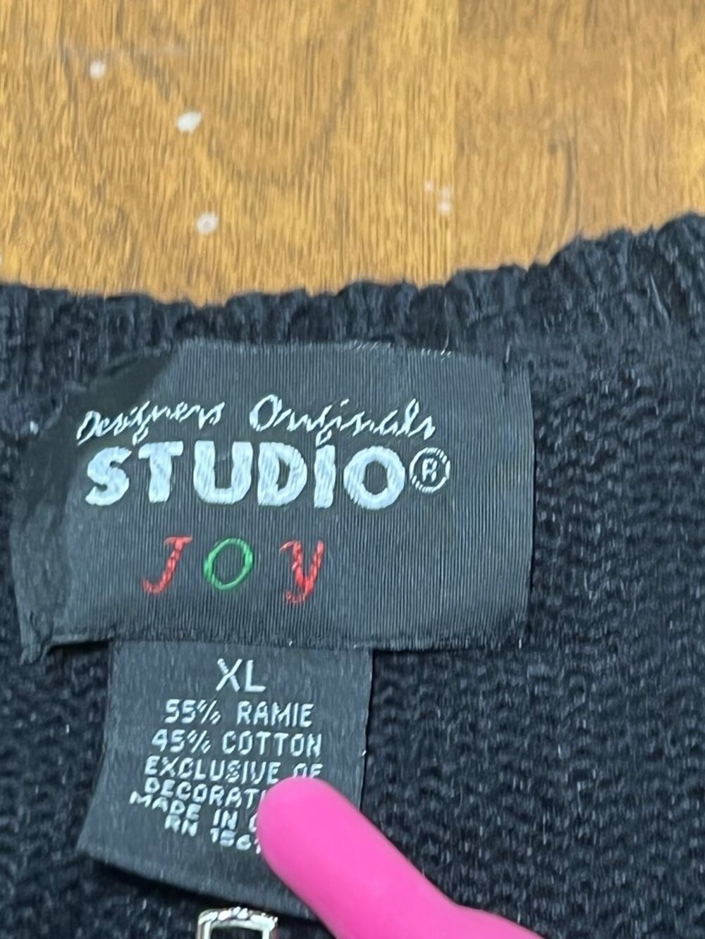 Design Originals Joy Sequin Beaded Snowman Full Zip Black Sweater Cardigan XL - Picture 7 of 11
